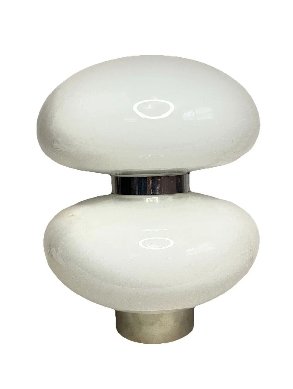 Bill Curry Design Line Mod White Chrome Double Globe Lamp 1970s RARE 15
